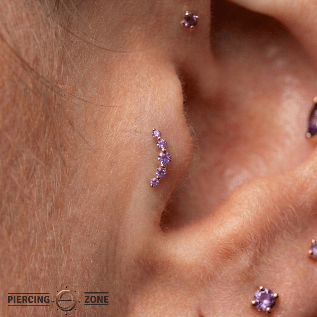 Eternal Threadless End – 14K Gold Amethyst - piercing - zone.com