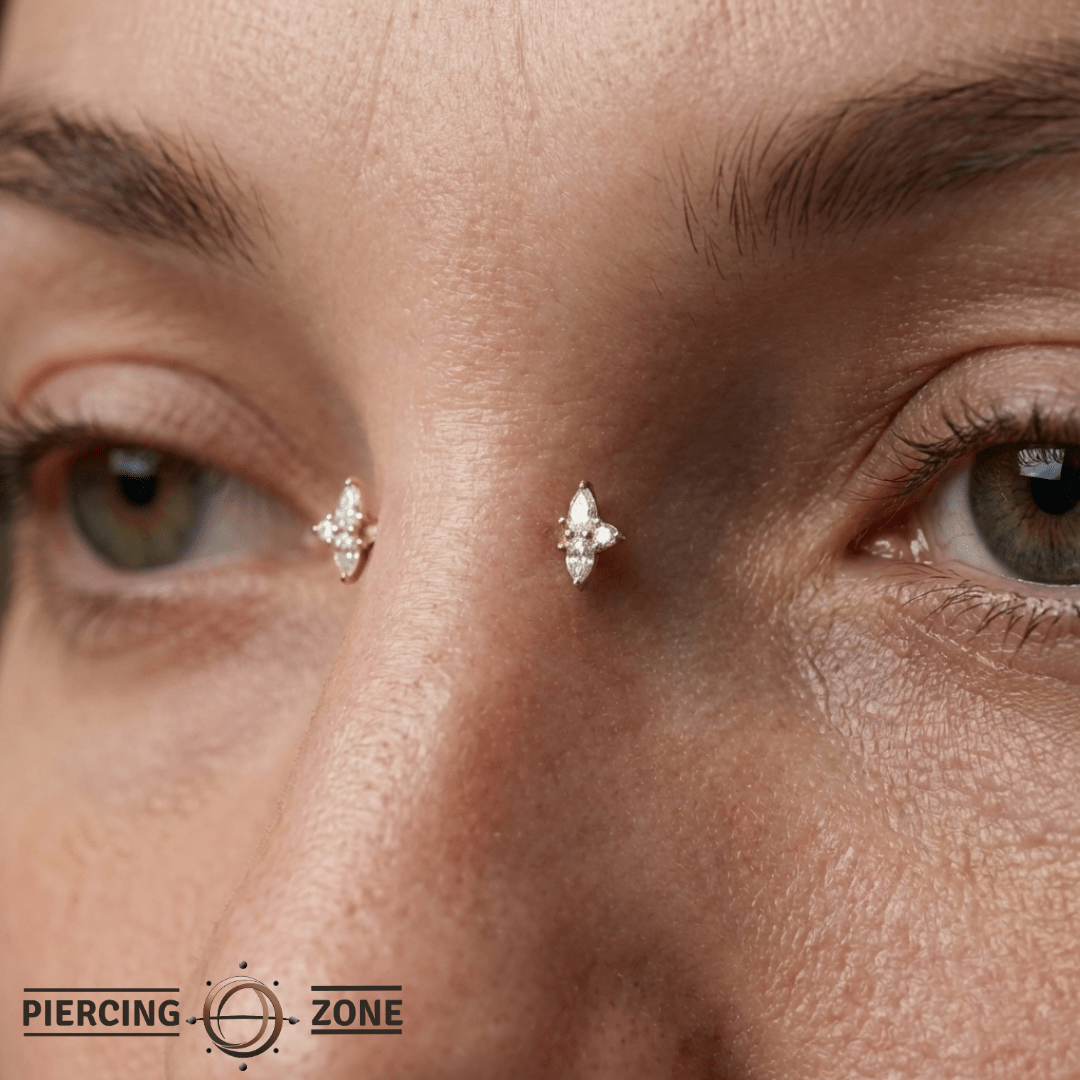 Ethereal – 14K Gold Forward - Facing CZ Threadless End - piercing - zone.com