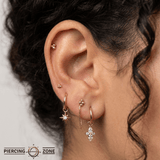 Ethereal – CZ Gold Charm – 14K Gold Accessory - piercing - zone.com