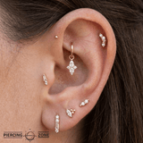 Ethereal – CZ Gold Charm – 14K Gold Accessory - piercing - zone.com