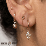 Ethereal – CZ Gold Charm – 14K Gold Accessory - piercing - zone.com