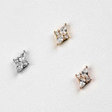 Ethereal – CZ Pear & Round Duo – 14K Gold Threadless End - piercing - zone.com