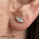Ethereal – Mercury Mist Topaz Duo – 14K Gold Threadless End - piercing - zone.com