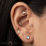 Ethereal – Mercury Mist Topaz Duo – 14K Gold Threadless End - piercing - zone.com