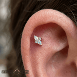 Ethereal – Mercury Mist Topaz Duo – 14K Gold Threadless End - piercing - zone.com