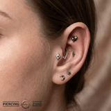 Etoile – Black Rhodium Diamond – 14K Gold Threadless End - piercing - zone.com
