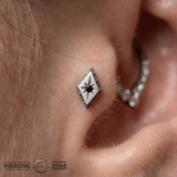 Etoile – Black Rhodium Diamond – 14K Gold Threadless End - piercing - zone.com