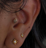 Etoile – Diamond Starburst – 14K Gold Threadless End - piercing - zone.com
