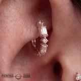 Euphoria – 14K Gold White Sapphire & CZ Huggie Clicker - piercing - zone.com