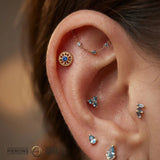 Eve – 14K/18K Gold Circular Gem Threadless End - piercing - zone.com