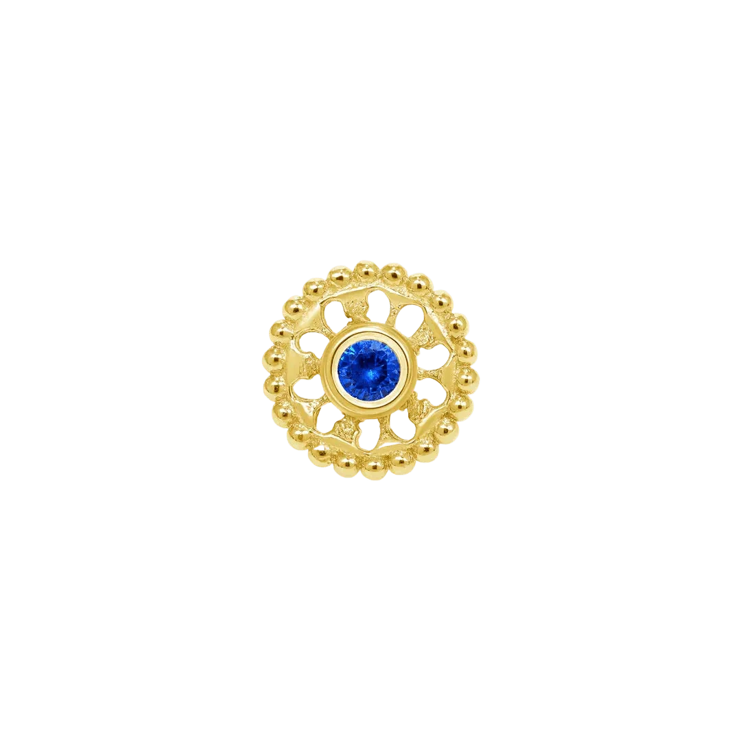 Eve – 14K/18K Gold Circular Gem Threadless End - piercing - zone.com