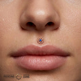 Eve – 14K/18K Gold Circular Gem Threadless End - piercing - zone.com