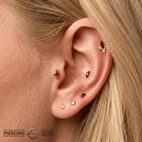 Eve – Princess - Cut Birthstone – 14K Gold Threadless End - piercing - zone.com