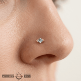 Eve – Princess - Cut Birthstone – 14K Gold Threadless End - piercing - zone.com