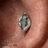 Eve Was Framed – 14K Gold Moss Agate Threadless End - piercing - zone.com