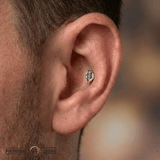 Eve Was Framed – 14K Gold Moss Agate Threadless End - piercing - zone.com