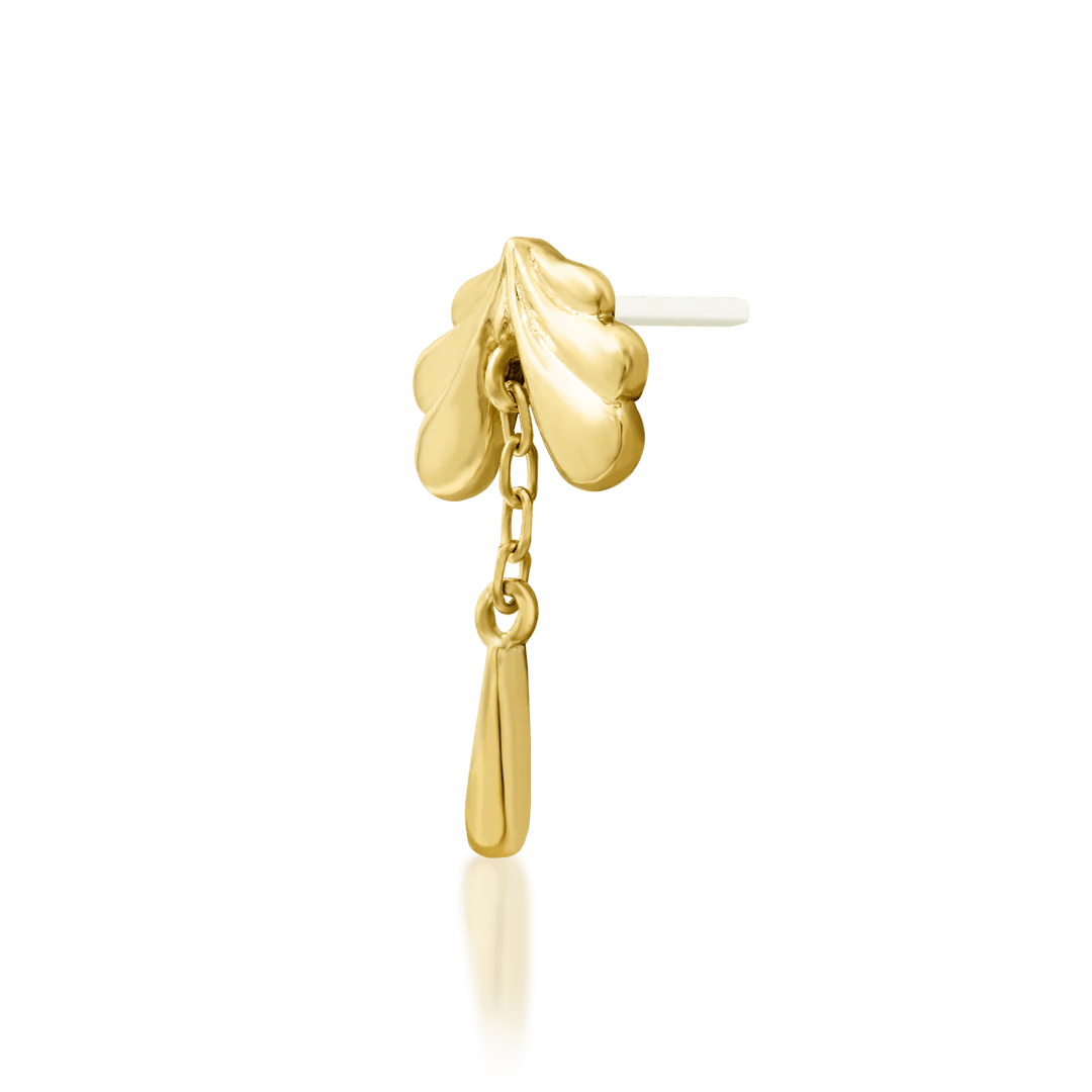 Evelyn – Botanical Flourish – 14K Gold Threadless End - piercing - zone.com
