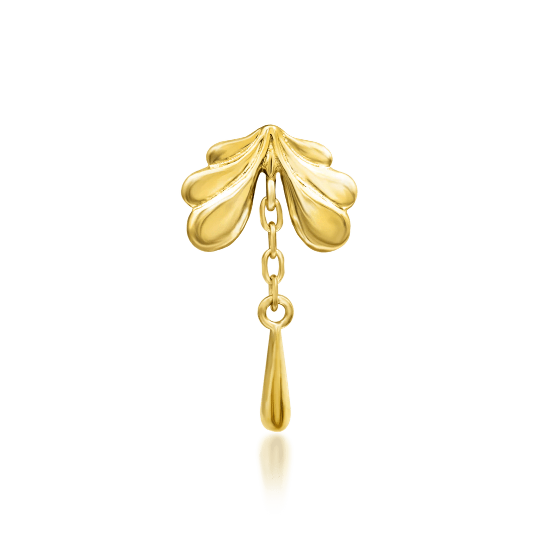 Evelyn – Botanical Flourish – 14K Gold Threadless End - piercing - zone.com