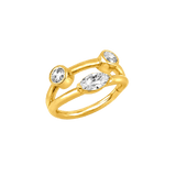 Evelyn Double Row Clicker - 14K/18K Gold Gem Clicker Ring - piercing-zone.com