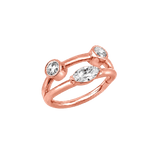 Evelyn Double Row Clicker - 14K/18K Gold Gem Clicker Ring - piercing-zone.com