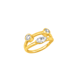 Evelyn Double Row Clicker - 14K/18K Gold Gem Clicker Ring - piercing - zone.com