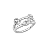 Evelyn Double Row Clicker - 14K/18K Gold Gem Clicker Ring - piercing-zone.com