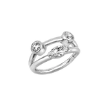Evelyn Double Row Clicker - 14K/18K Gold Gem Clicker Ring