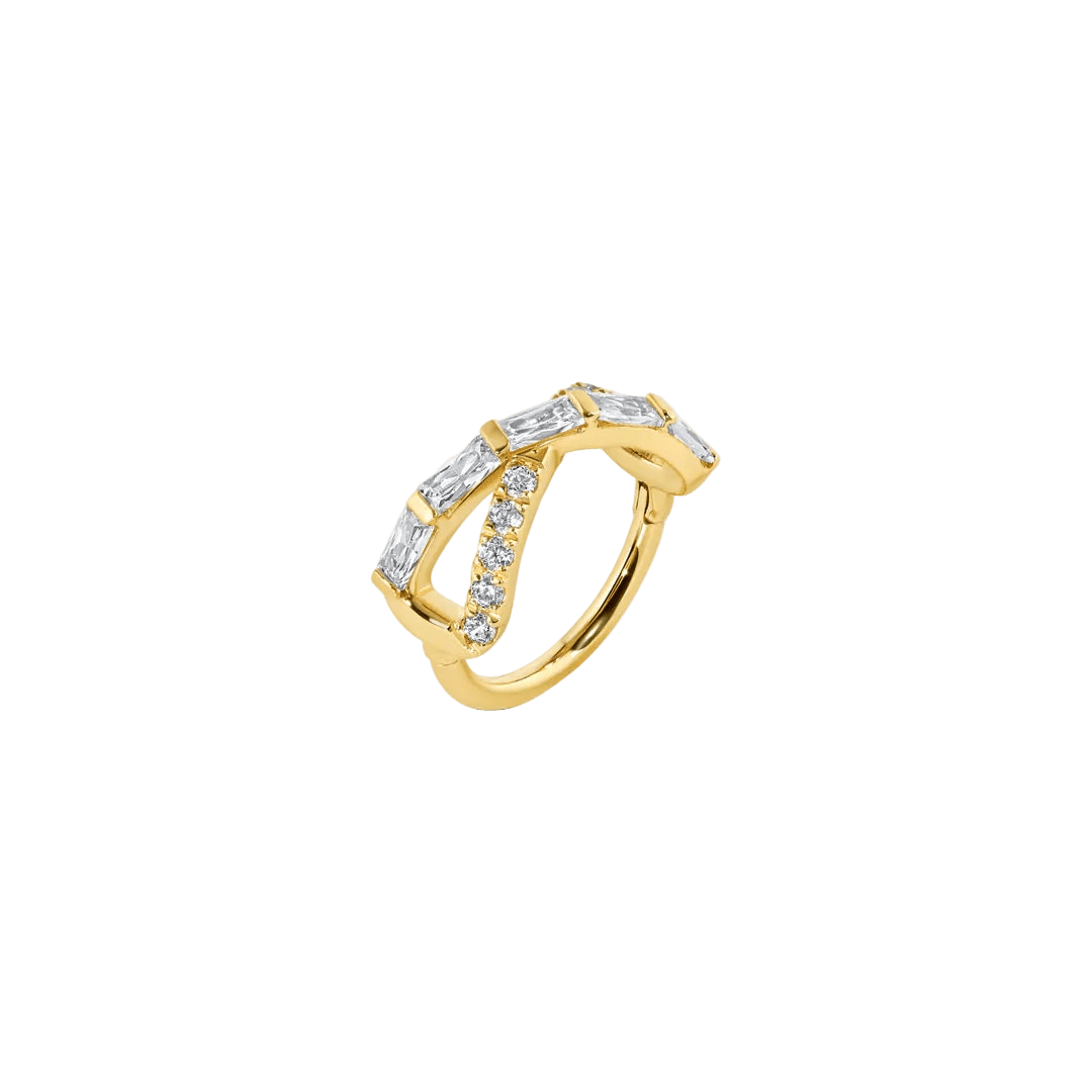 Evermore Clicker - 14K/18K Gold Gem Clicker Ring - piercing - zone.com