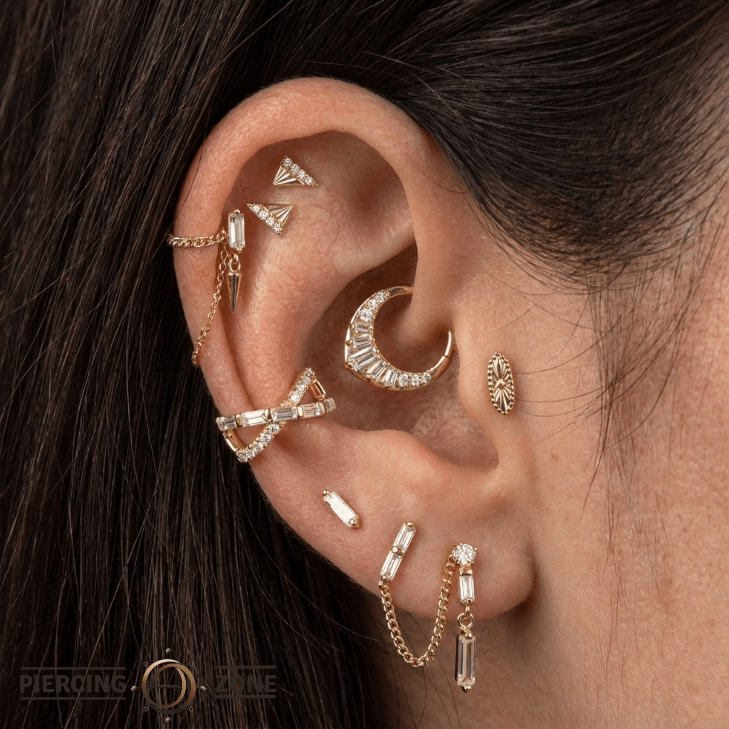 Evermore Clicker - 14K/18K Gold Gem Clicker Ring - piercing - zone.com