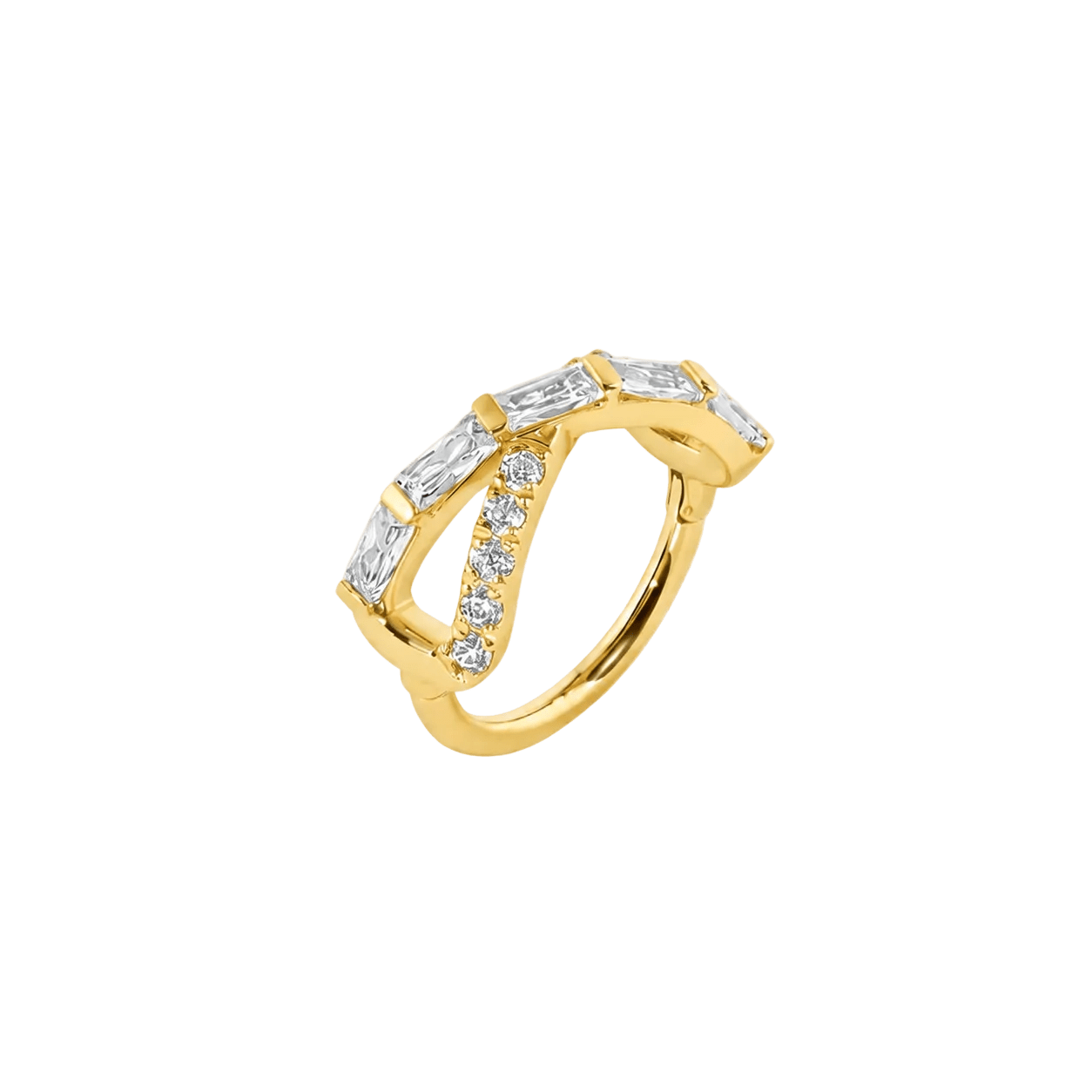 Evermore Clicker - 14K/18K Gold Gem Clicker Ring - piercing-zone.com