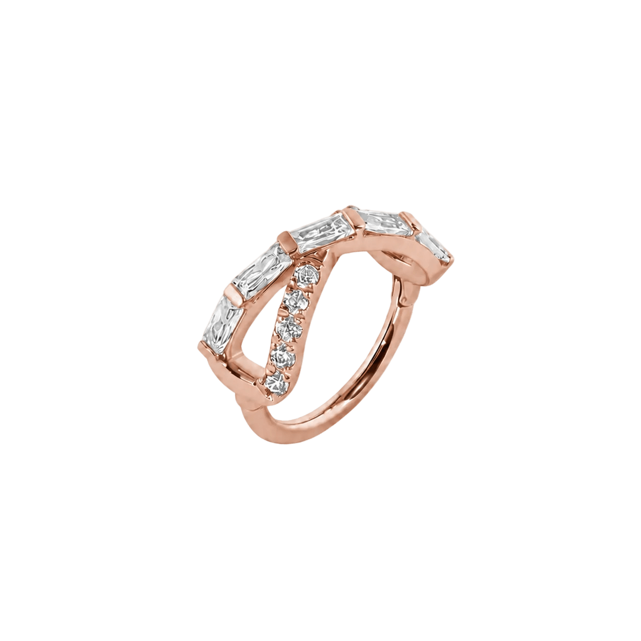 Evermore Clicker - 14K/18K Gold Gem Clicker Ring - piercing-zone.com