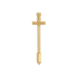 Excalibur Sword - 14K Gold Straight Barbell - piercing - zone.com