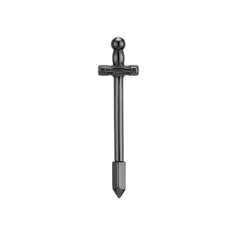 Excalibur Sword - 14K Gold Straight Barbell - piercing - zone.com