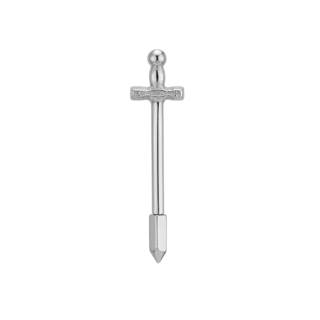 Excalibur Sword - 14K Gold Straight Barbell - piercing - zone.com