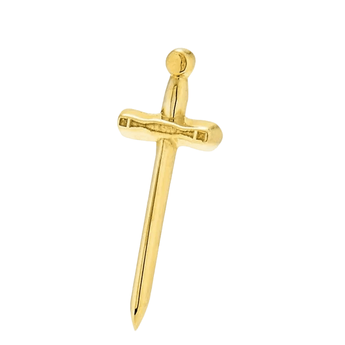 Excalibur Sword – 14K Gold Threadless/Threaded End - piercing - zone.com