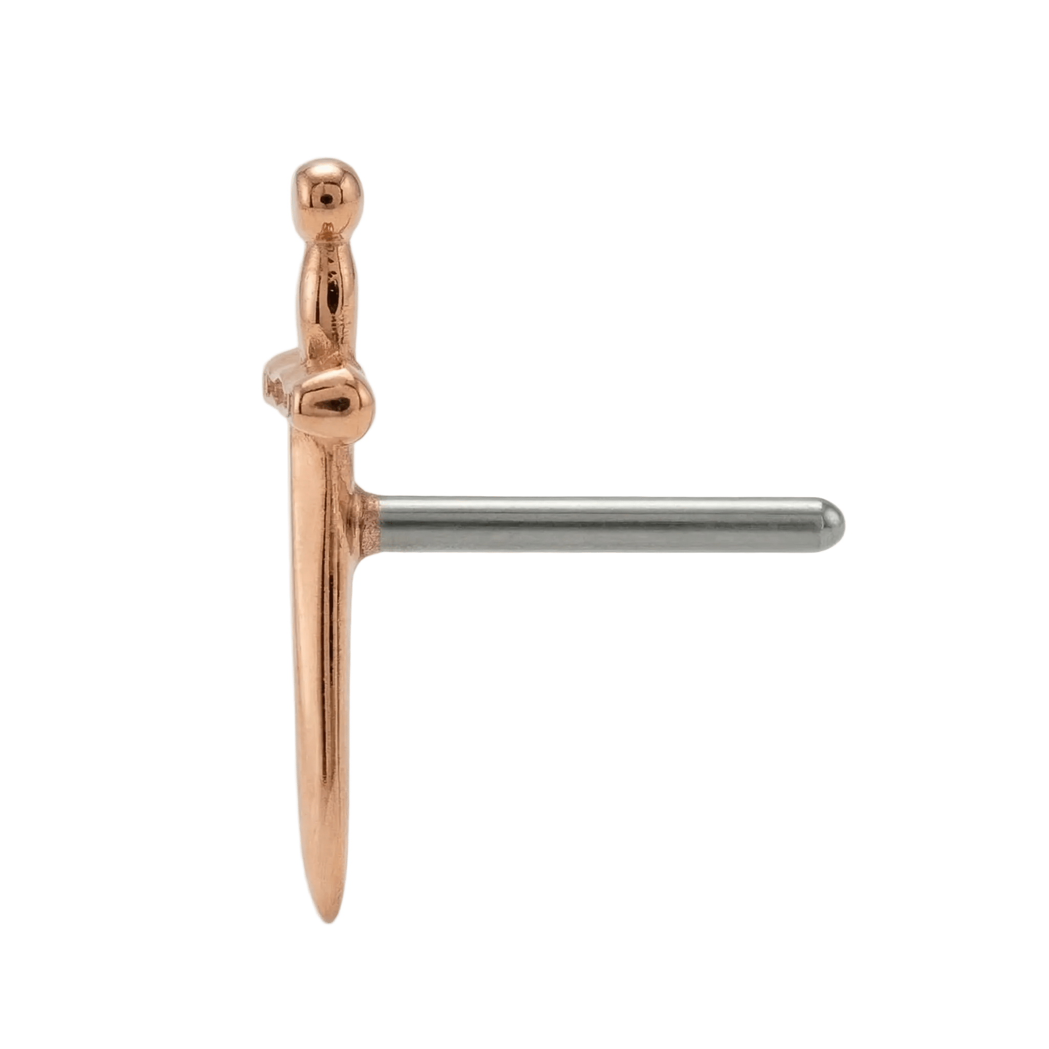 Excalibur Sword – 14K Gold Threadless/Threaded End - piercing - zone.com