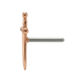 Excalibur Sword – 14K Gold Threadless/Threaded End - piercing - zone.com