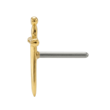 Excalibur Sword – 14K Gold Threadless/Threaded End - piercing - zone.com