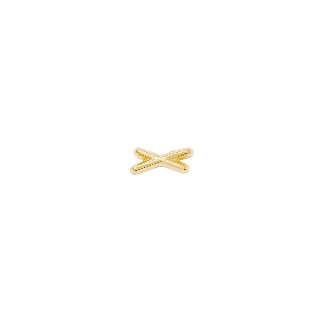 Excite Pin - 14K Gold X Threadless End - piercing - zone.com