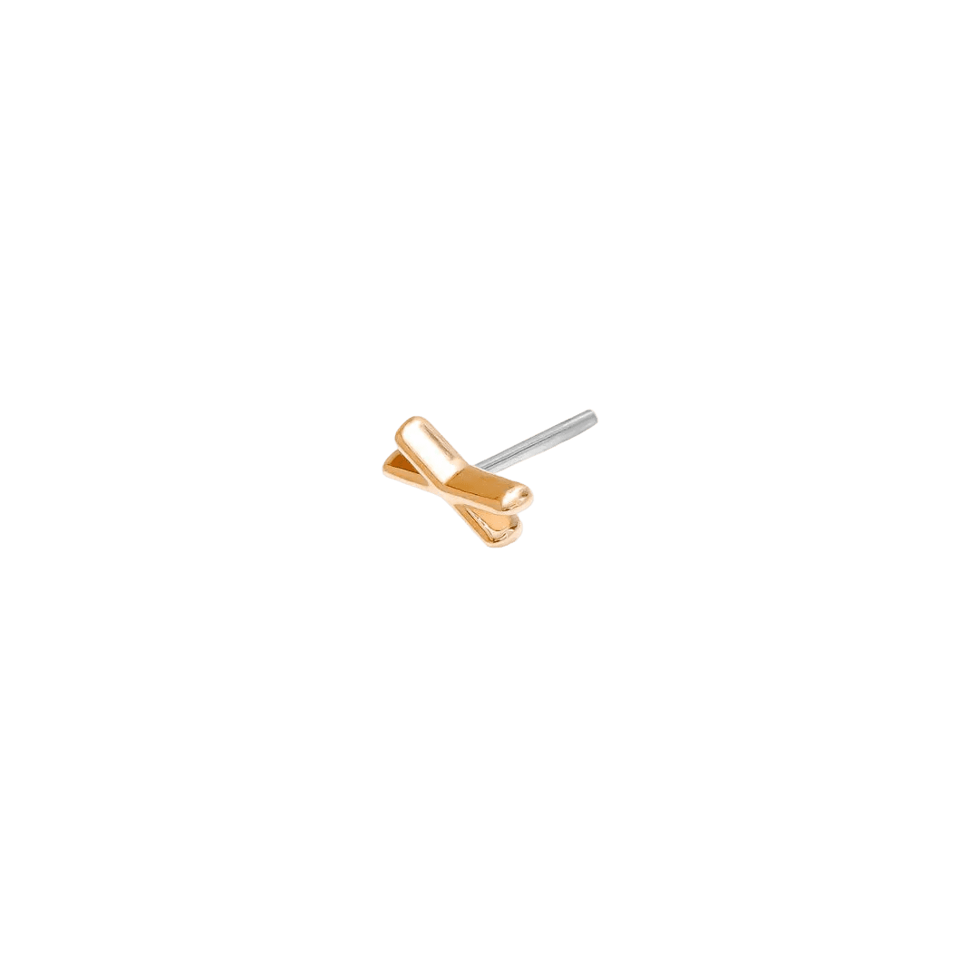 Excite Pin - 14K Gold X Threadless End - piercing - zone.com