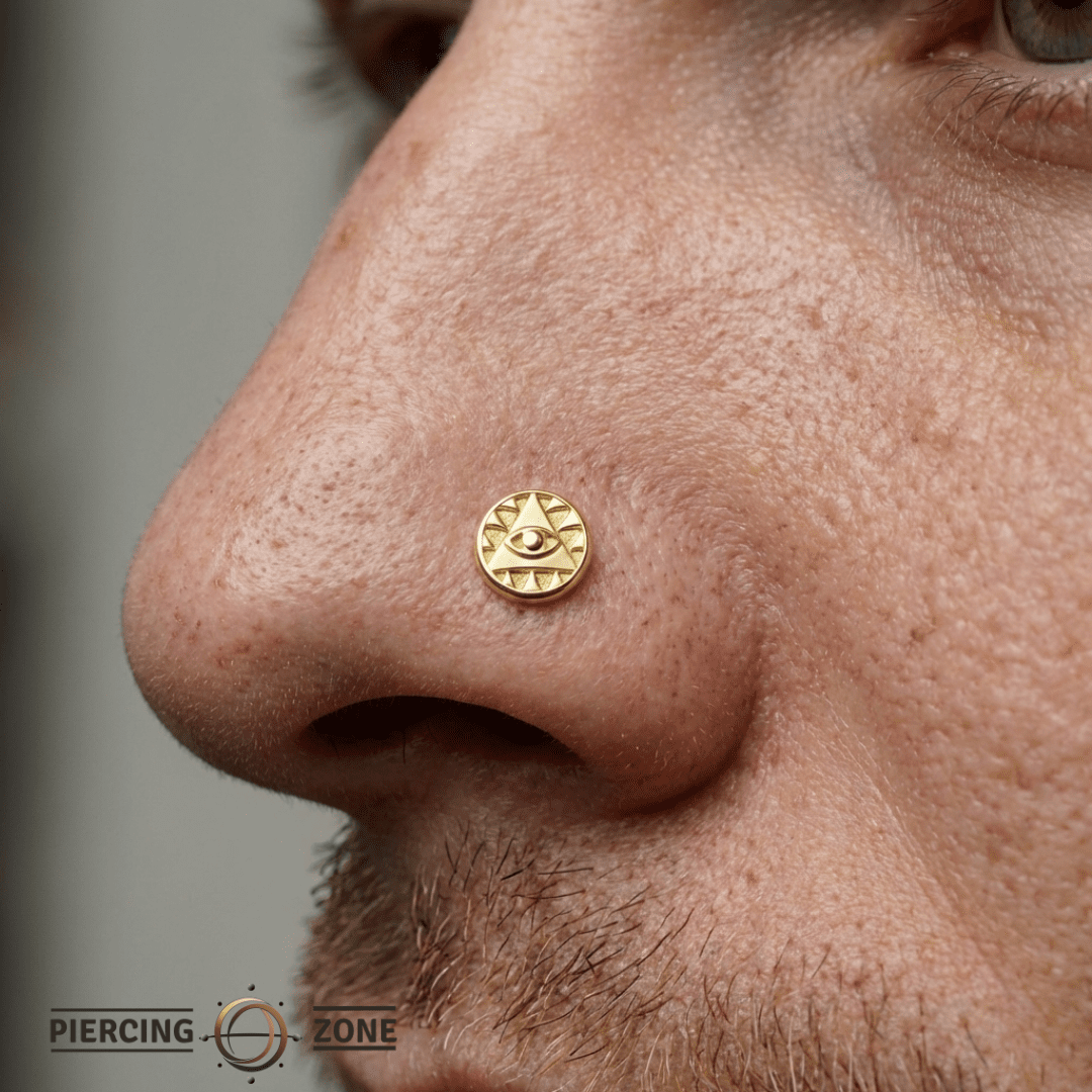 Eye of Providence – 14K Gold Threadless/Threaded End - piercing - zone.com