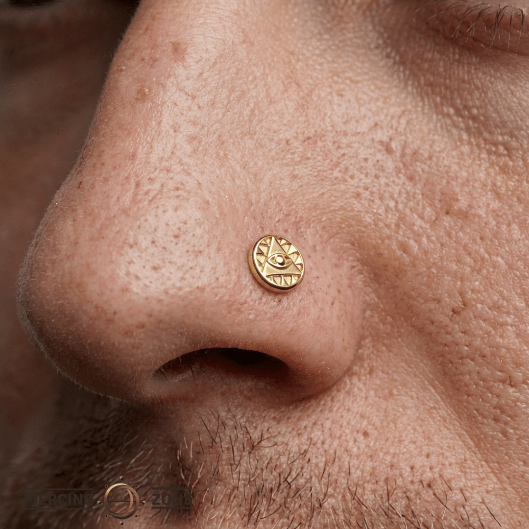 Eye of Providence – 14K Gold Threadless/Threaded End - piercing - zone.com