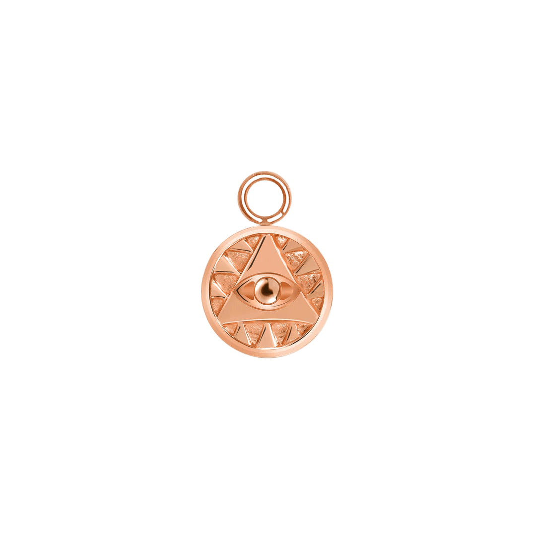 Eye of Providence Charm – 14K Gold Dangle - piercing - zone.com
