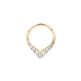 RISE + SHINE - CZ - SOLID 14KT GOLD CLICKER piercing-zone.com