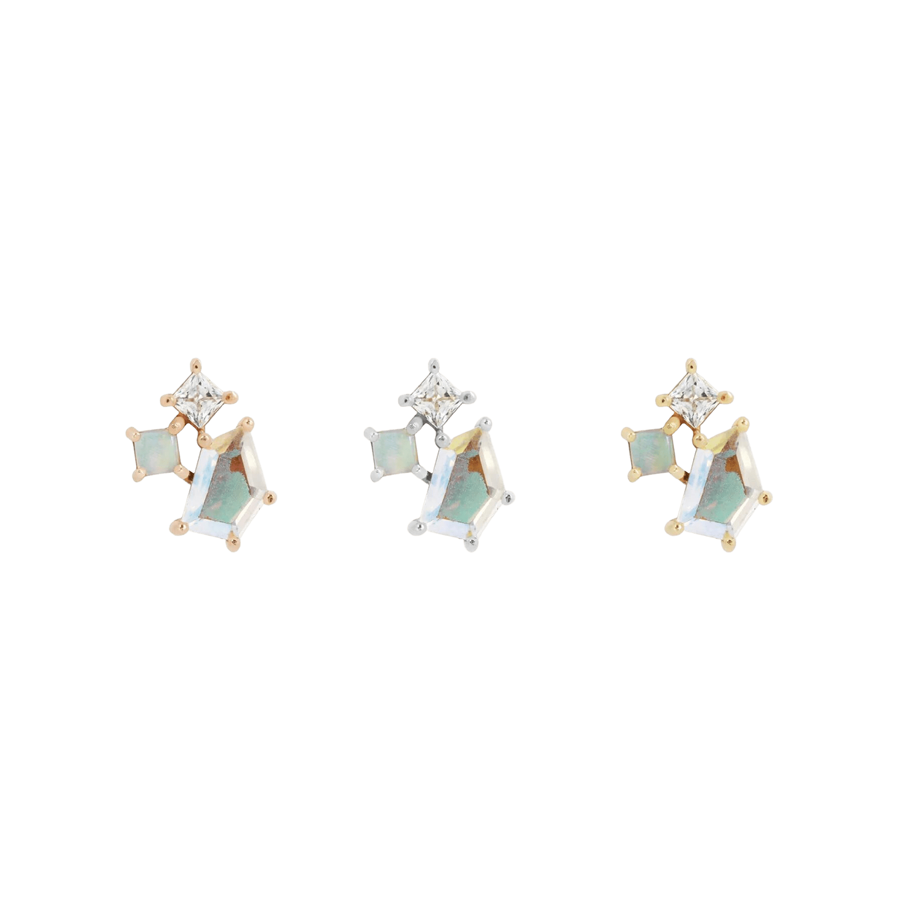 LYRA - MERCURY MIST TOPAZ + OPAL + CZ - THREADLESS END piercing-zone.com