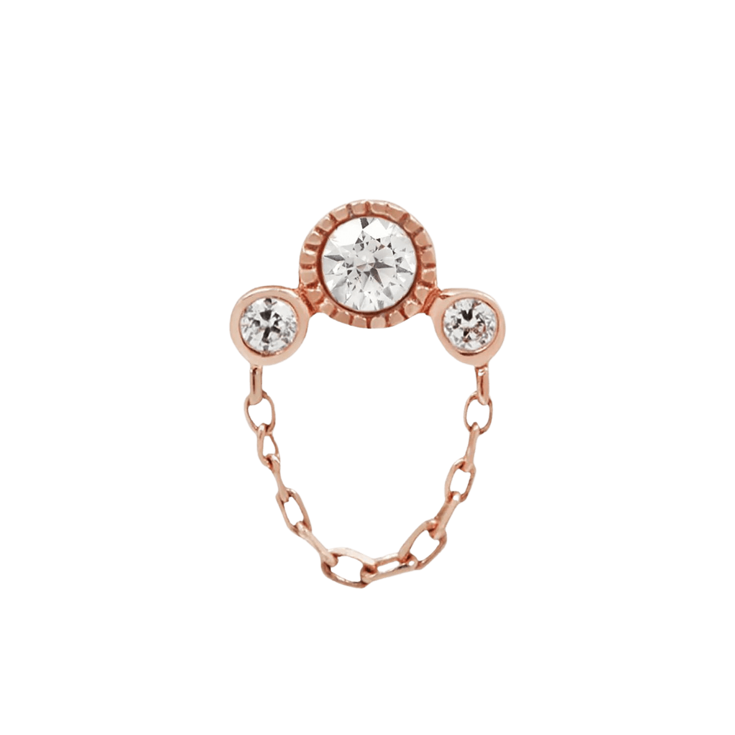 HALSTON CZ + CHAIN - THREADLESS END piercing-zone.com