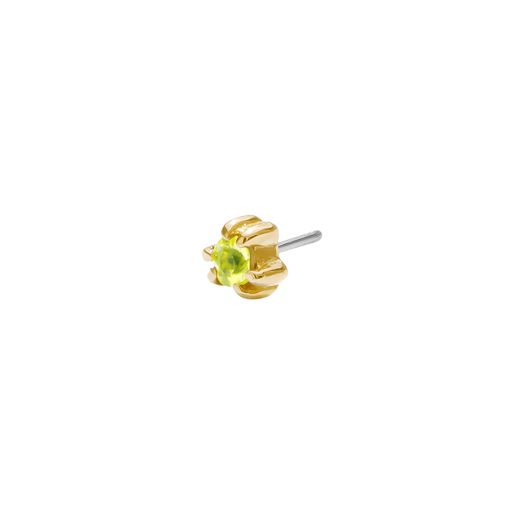 Iris – 14K Gold Birthstone Triangle Threadless End