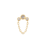 HALSTON - GREY DIAMOND + WHITE SAPPHIRE + CHAIN - THREADLESS END piercing-zone.com