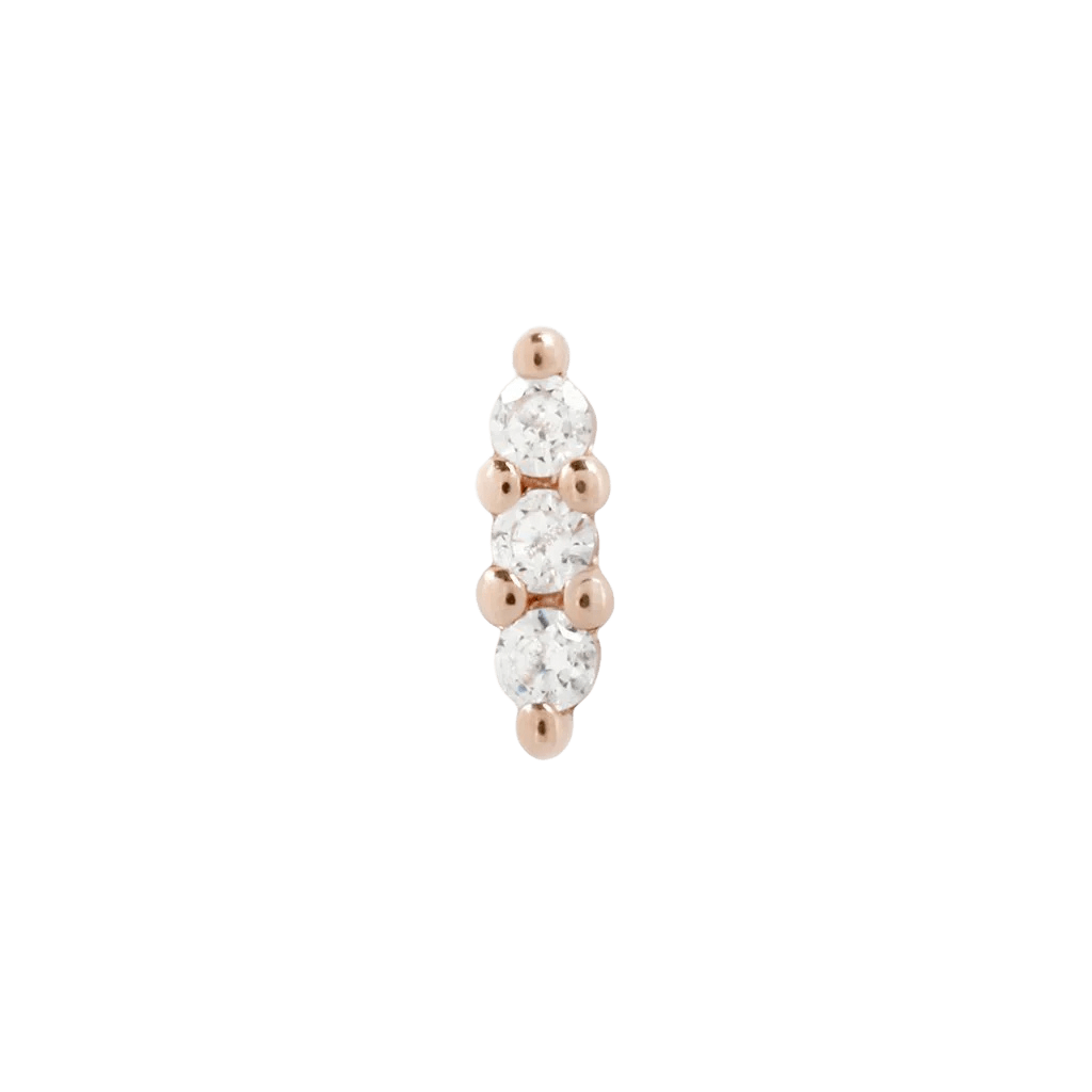 Mishka 3 – 14K Gold Genuine Diamond Threadless End