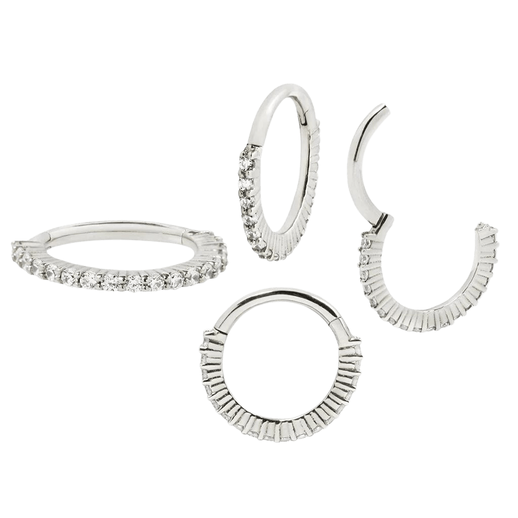 RADIANT 18G - CZ - SOLID 14KT GOLD CLICKER piercing-zone.com